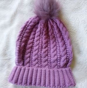 New York & Company Knit Pom Pom Hat